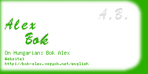 alex bok business card